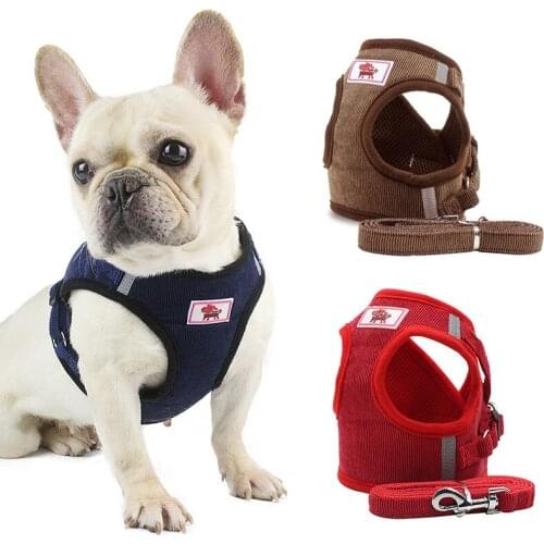 Dog Vest Harness with Led Chain Puppy Leash Collar for Cat Adjustable Soft Breathable for Chihuahua Walking Pet Accessories