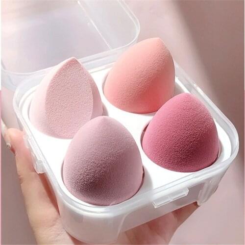 4pcs Makeup Sponge Powder Puff Dry and Wet Combined Beauty Cosmetic Ball Foundation Powder Puff Bevel Cut Make Up Sponge Tools