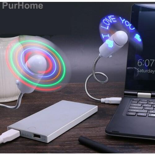 LED USB Fan Flashing Adjustable Gadget Mini LED Light Lovers writing Fan Office/Home Desktop High Quality
