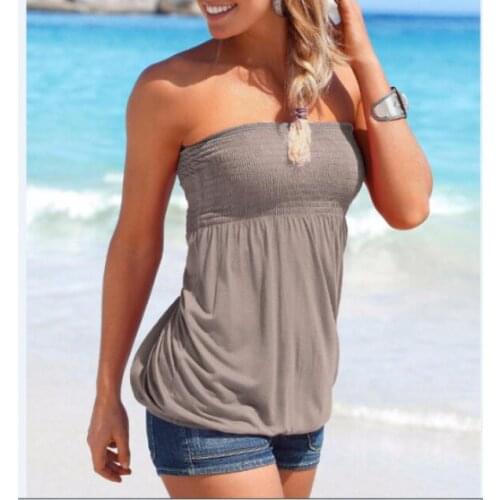 Sexy Women Top Tube Top 2021 Summer Fashion Strapless Women T Shirt Slim Wasit Skinny Summer Top Ruffles Camis