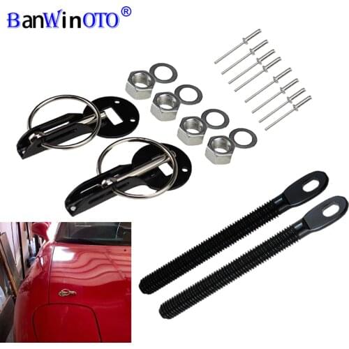 Universal Cars Accessaries Aluminum Alloy Mount Hood Pin Bonnet Lock Kit Car Styling Tunning Lock Kit Down Hood Lock Latch Pins