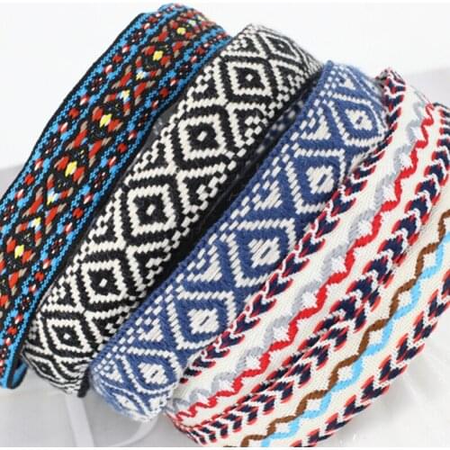 Fashion National Style Retro Europe America Korean Braided Hair Band Fashion Embroidered Flower Headband Headdress