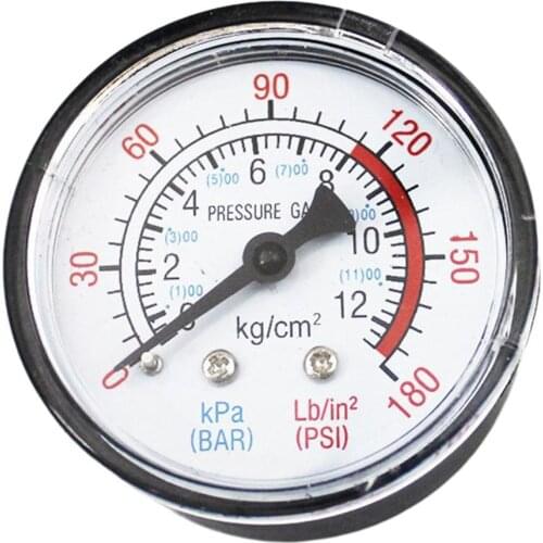 Y50 Portable Air Compressor Pressure Gauge Pressure Calibrator Dual Scale Manometer Horizontal 1 / 4 Pressure Gauge