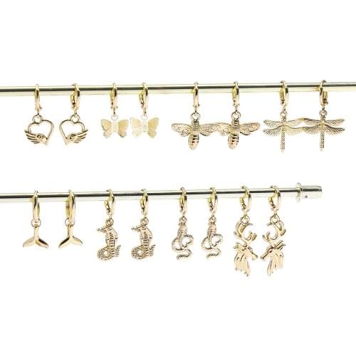 Gold Color Insect Butterfly Dangle Earrings for Women Girls Trendy Animal Pendant Drop Earrings Statement Jewelry 2021 New