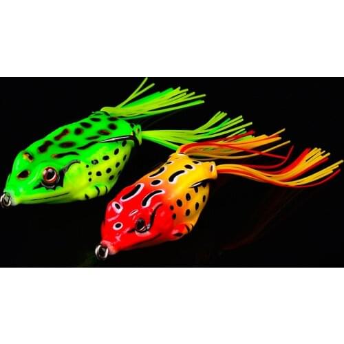 1pc 5G 8.5G 13G 17.5G Soft Tube Bait Plastic Fishing Lure Frog Lure with Fishing Hooks Topwater Ray Frog Artificial 3D Eyes