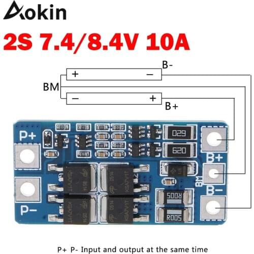 1PCS 2S 10A 7.4V 18650 lithium battery protection board 8.4V balanced function/overcharged protection diy kit
