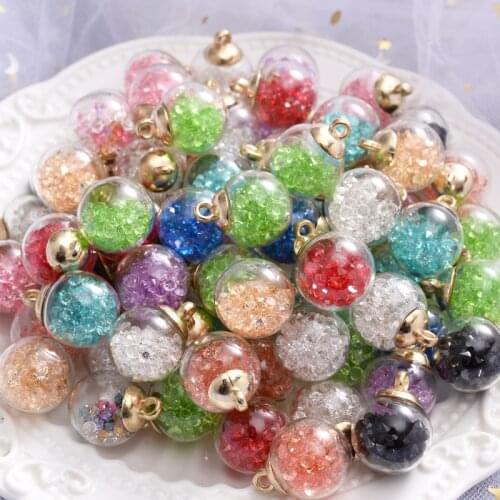 10Pcs/lot 16mm Round Transparent Glass Beads Diamond Crystal Pendant for Diy Jewelry Making Bracelet Earrings Necklace Accessory