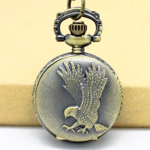 10pcs/lot Wholesale SteamPunk Victorian Fly hunt eagle FLIP Pocket Watch Necklace pendant promotional gift