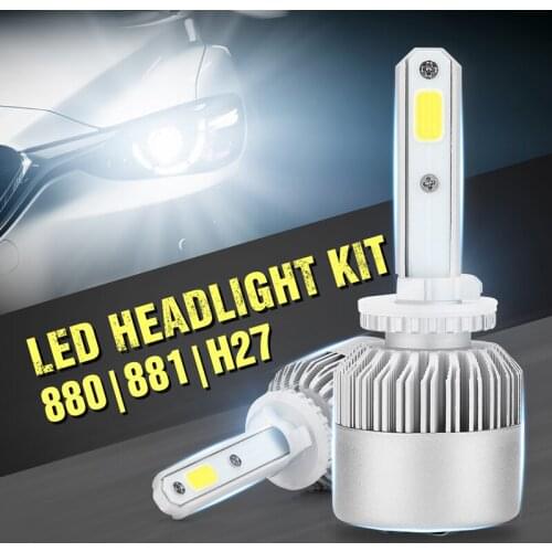 2pcs/set 880/881/H27 COB LED Car Headlight Head Lamp Fog Light Bulb Kit Cool White