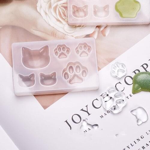 2021 Crystal Epoxy Diy Silicone Mold Cat Face Cat Claw Bear Paw Keychain Jewelry Pendant Resin Mold Handmade Art Crafts Tools