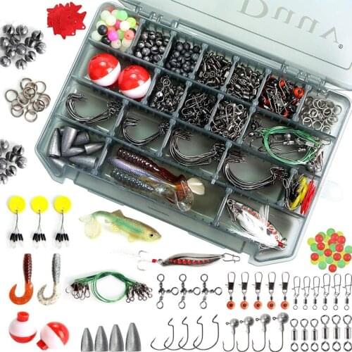 308PCS Fishing Accessories Kit,Fishing Tackle Kit with Tackle Box Including Jig Hooks,Bait Fishing Set Tackle Box Kit