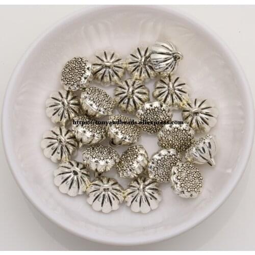 50Pcs/Lot) Zinc Alloy Tibetan Silver European Charm Sunflowers-Shape Pendant Size 11x11mm HZ5155B