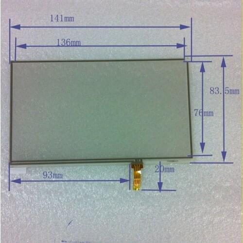 ZhiYuSun POST 6 line resistor touch 141mm* 83.5mm on GPS newman s6000tv s6800tv 6