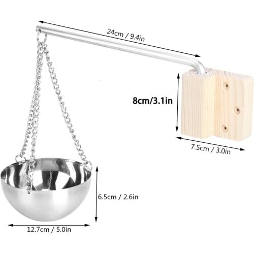 Stainless Steel Sauna Aroma Bowl Cup Essential Oil Bowl Sauna Room Accessories For Sauna And Spa Wooden Material Sauna