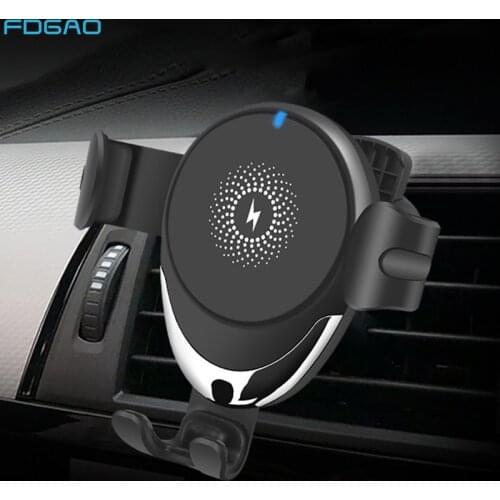FDGAO Car Phone Holder For iPhone 11 Pro Max XS XR X 8 15W Qi Wireless Charger for Xiaomi Mi 10 9 Samsung S20 S10 Fast Charging