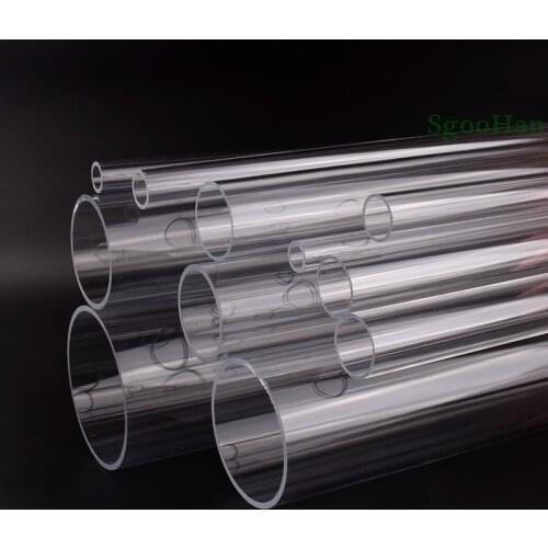 Length 50cm O.D 16~110mm Clear Plexiglass Acrylic Aquarium Fish Tank Pipe Home DIY Irrigation System PMMA Tube Water Supply Pipe