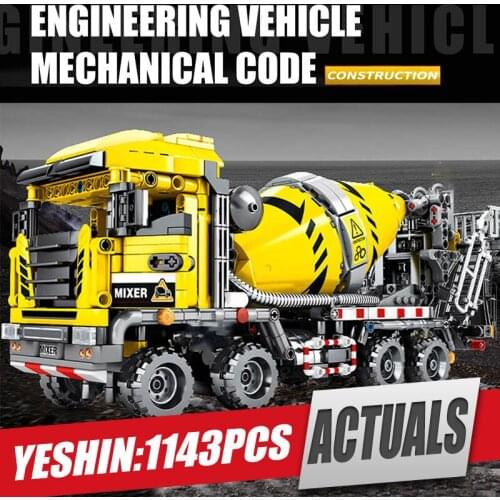 Yeshin 703941 City Engineering Toys The Mixer Truck Model high-tech Car Building Block Brick Construction Toys Christmas Gift