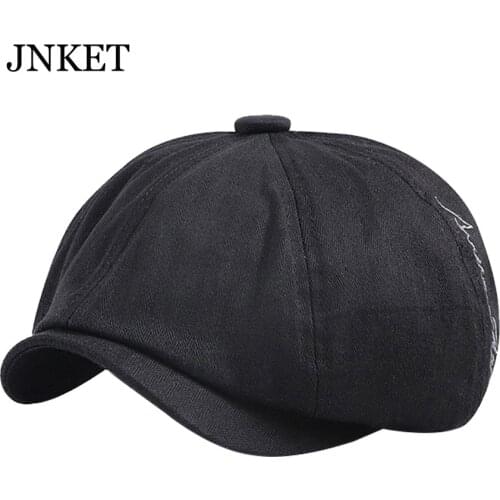 JNKET New Retro Unisex Beret Hat Peaked Cap Casual Octagonal Cap Flat Caps Cotton Beret Cap Artistic Gatsby Cap Casquette