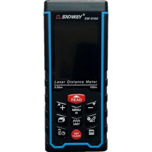 SNDWAY Laser distance mete Laser rangefinder range finder Digital Tape USB Color display Rechargeabel 100M SW-S100