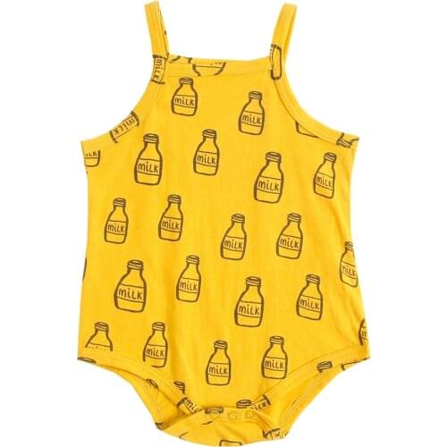 Sanlutoz Cotton Toddler Boys Girls Summer Casual Sleeveless Bodysuits Cute Baby Clothes