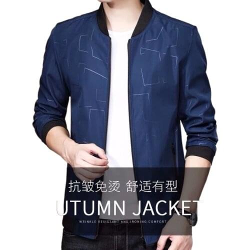 Spring Youth Mens Jacket Jacket Mens Spring and Autumn 2021 New Baseball Collar Casual Jacket Top