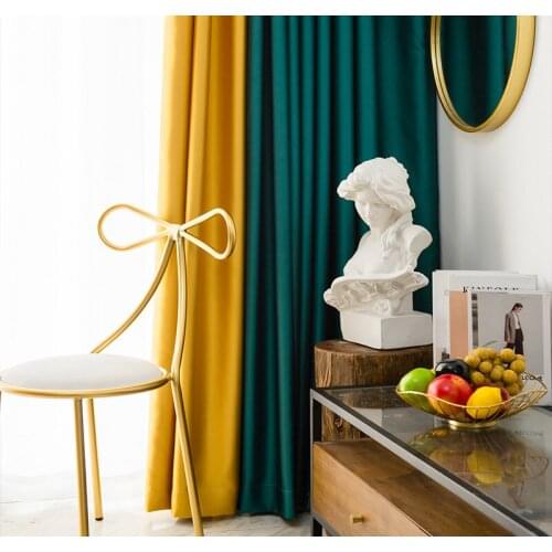 Nordic Light Luxury Curtain Imitation Silk Blackout Curtain Cloth Royal Satin Customized Curtains for Living Dining Room Bedroom