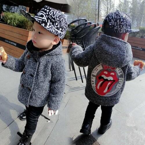 Newborn Clothes 12M-6 Yrs Baby Boys Autumn Winter Jacket Grey Color Hooded Warm Coats Kids Boys Clothes Winter Warm Outwear