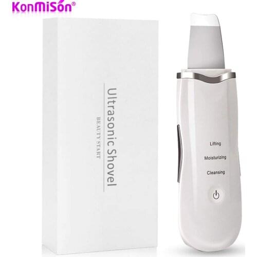 Rechargeable Ultrasonic Face Skin Scrubber Facial Cleaner Peeling Vibration Blackhead Removal Exfoliating Pore Cleaner Tools