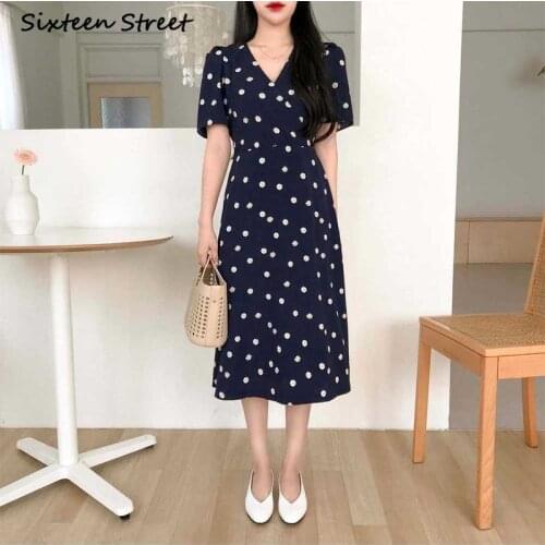 Dresses for Women Korean Fashion Clothing Chic V Neck Daisy Print Bandage Short Sleeved Vestido De Mujer Y2k Aesthetic Ladies
