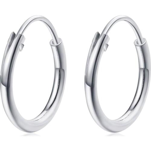 Simple Personality 925 Sterling Silver Earrings Smooth 3 Sizes Earrings Ins Style Jewelry For WomenS Party Engagement Gift