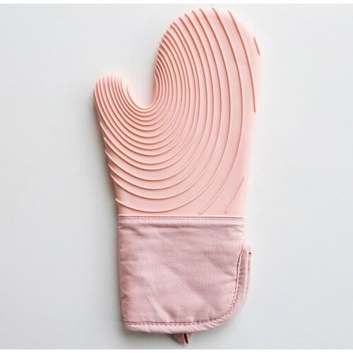 Simple Nordic Style Oven Mitts Microwave Heat Insulation Anti-hot Thickened Silicone Gloves for Home Kitchen