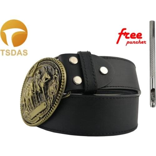 High Quality 3D Bronze Metal Belt Buckles For 4cm Width Belt Men Jeans accessories Cowboy Belt Buckle