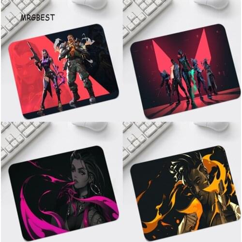 Valorant Rubber Mouse Pad Small Size Natural Rubber Base Anti-slip Cool Pattern Pad Mice Square Computer Mousepad