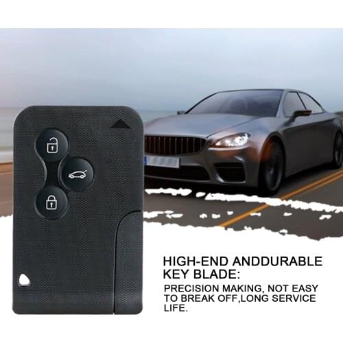 3 Button Smart Card For Renault Clio Logan Megane 2 3 Koleos Scenic Card Case Black Car Key Fob Shell With Small Key Auto Parts