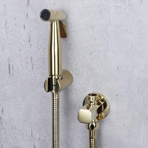 Toilet Bidet Faucets Gold Finish Brass Single Cold Bathroom Shower Blow-fed Spray Gun Nozzle Bidet Faucet Bathroom Hardware Taps
