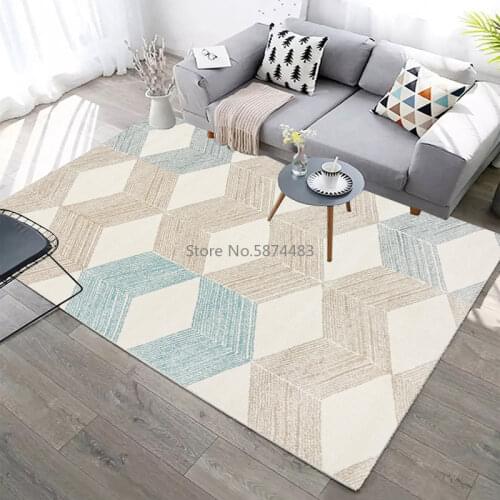 Modern Geometric Carpet Living Room Bedroom Kitchen Kitchen Carpet Kitchen Carpet Washable and Mildew-proof Floor Protection