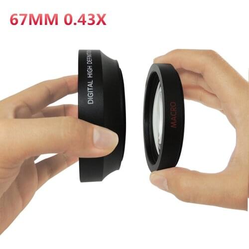 67mm 0.45x 0.43X Super Wide Angle Lens& Macro Conversion Lens 82mm Front Thread For Canon Nikon Sony DSLR Camera