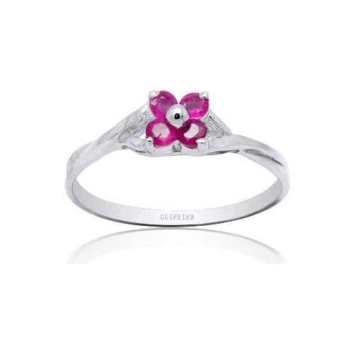 Solid 925 Silver Ruby Ring for Daily Wear 2mm Natural Ruby Silver Ring Sterling Silver Ruby Jewelry Gift for Woman