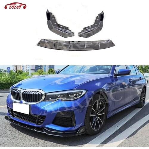 High Quality PP Front Bumper Lip Spoiler For BMW 3 Series G20 G28 2019 2020 Head Extension Chin 3 PCS/Set