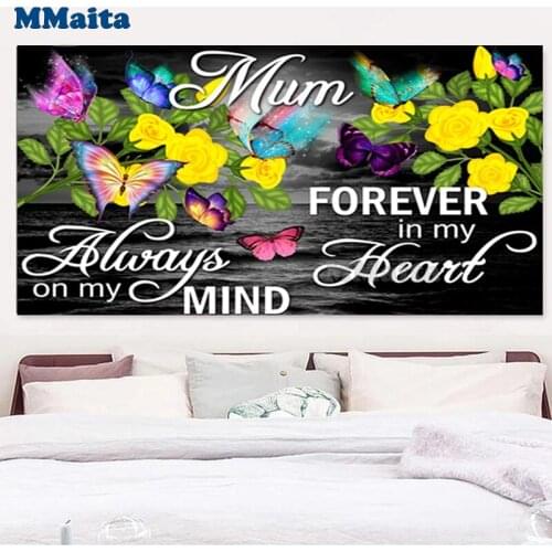 Yellow rose butterfly diamond mosaic english text diamond paint custom,diamond painting square/round diamond embroidery GG5558