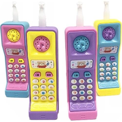 1PCs Kids Telephone Machine Cell Phone Toy Learning Machine Point Reading Machine Plastic Electric Study Electronic Vocal Toys