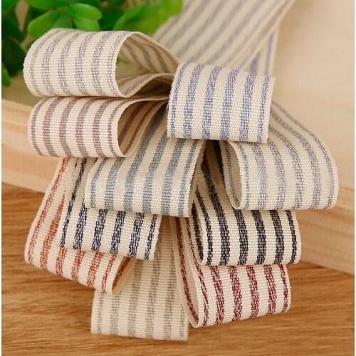 5 yards Double-color Stripes Ribbon for Diy Hairwear Accessories Bouquet Cake Gift Box Packaing Material Sewing Clothing Trims