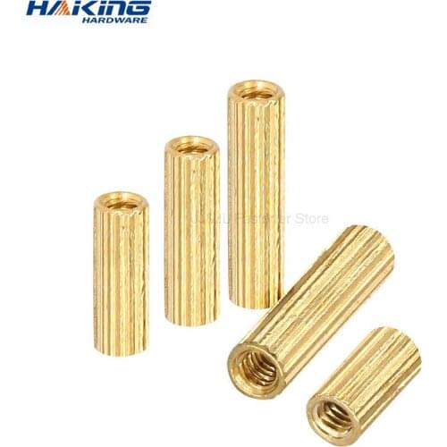 50pcs M2*L L= 3mm to 35mm 2mm thread Brass Round Standoff Spacer Female M2 Brass Threaded Spacer