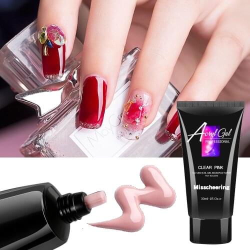 30ml Acrylic Gel Fast Builder Gel Finger Extension Clear Pink Jelly Nail Extension gel Not Need Nail Forms