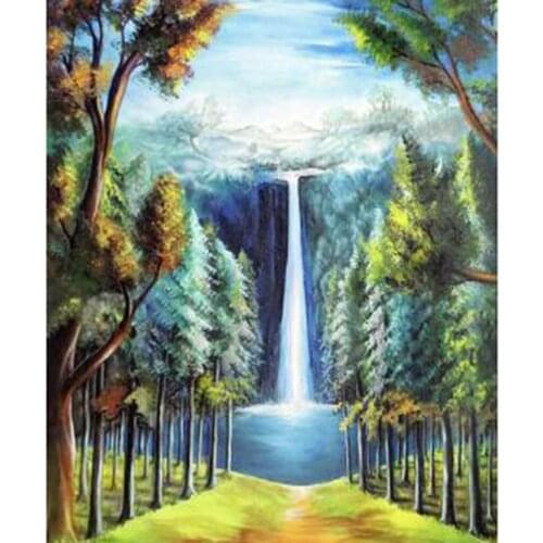 5D DIY Diamond Painting Square Round Diamond Landscape Painting Beautiful Waterfall Picture Horse Embroidery Cross Stitch WG2814