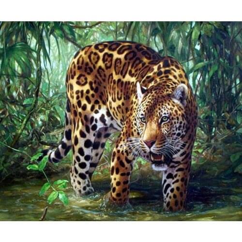 Diamond Embroidery Painting 3D Full Drill Diamond Mosaic Cross Stitch Pasted Painting DIY Home Decora Craft animal leopard