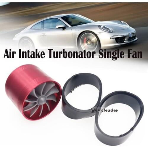 Car F1-Z Single Fan Air Intake Supercharger Fuel Gas Saver Turbo Turbine Fan Drop Shipping Aluminum Alloy Red Auto Durable