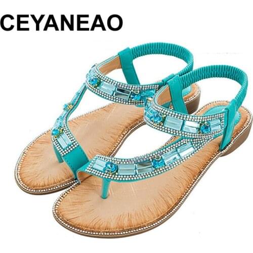 CEYANEAO 2021 Ladies Shoes Cross-Border Bohemian Women Shoes Sandals