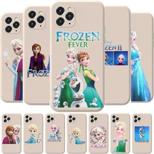 Frozen Disney Anime Phone Case cover For iphone 12 Pro Max 11 8 7 6 S XR PLUS X XS SE 2020 mini cell shell milky white