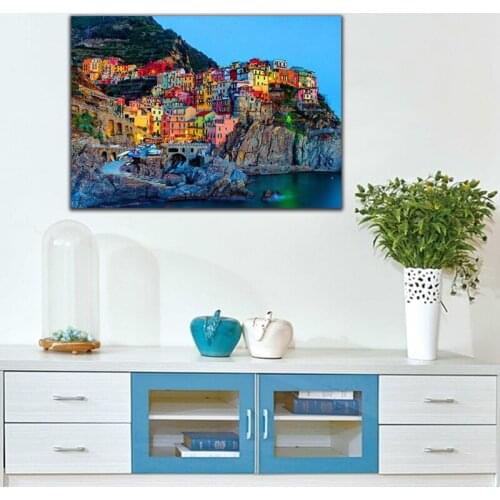 DIY colorings pictures by numbers with sea-view room picture drawing Relief painting by numbers framed Home